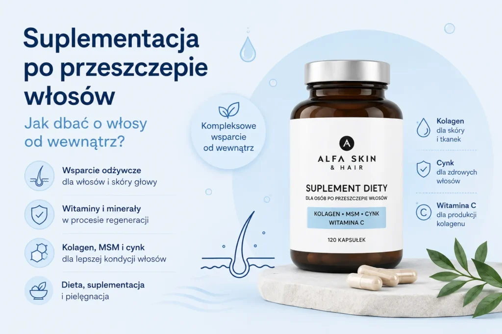 Suplementy po przeszczepie włosów – jak dbać o włosy od wewnątrz?